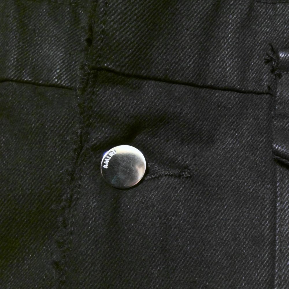 Amiri Killmonger Black Denim Shearling Jacket Size Large - Picture 4 of 12